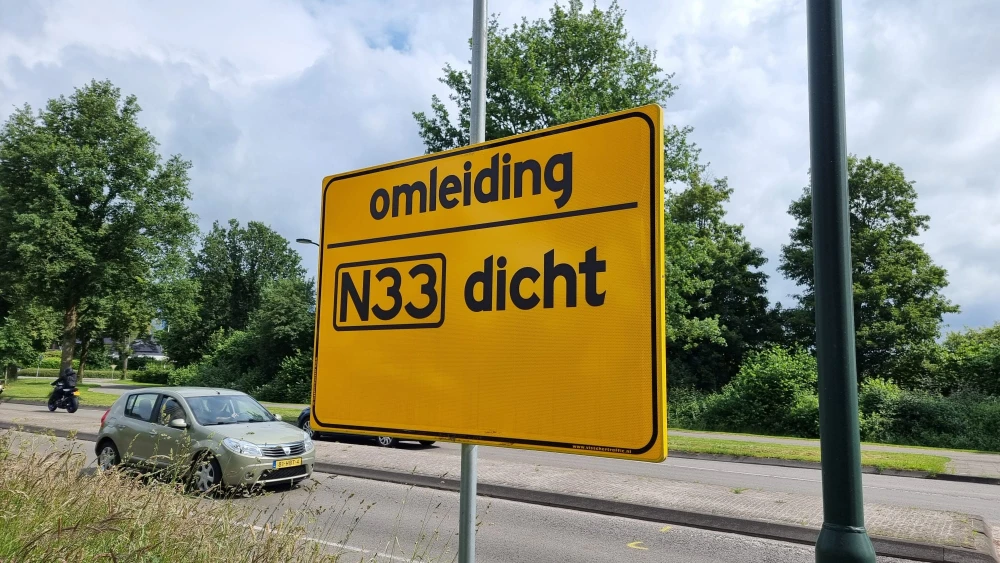 N33 gesloten voor onderhoud